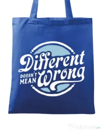 Sacosa din panza Different Doesnt Mean Wrong Albastru regal