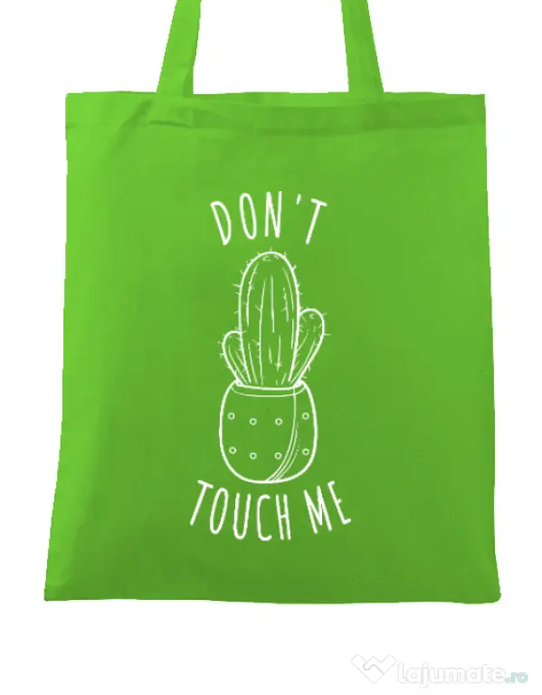 Sacosa din panza Do not touch me Verde mar
