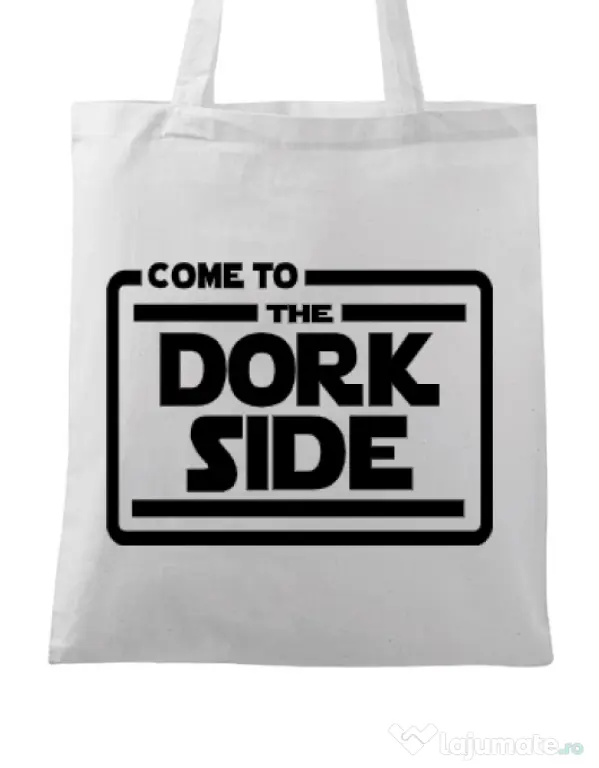Sacosa din panza Dork side Alb