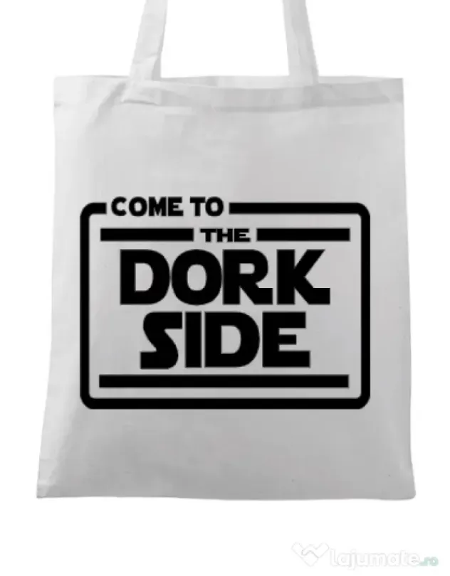 Sacosa din panza Dork side Alb