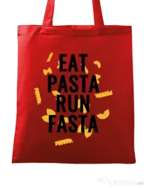 Sacosa din panza Eat pasta Rosu