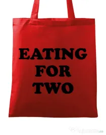 Sacosa din panza Eating for two Rosu