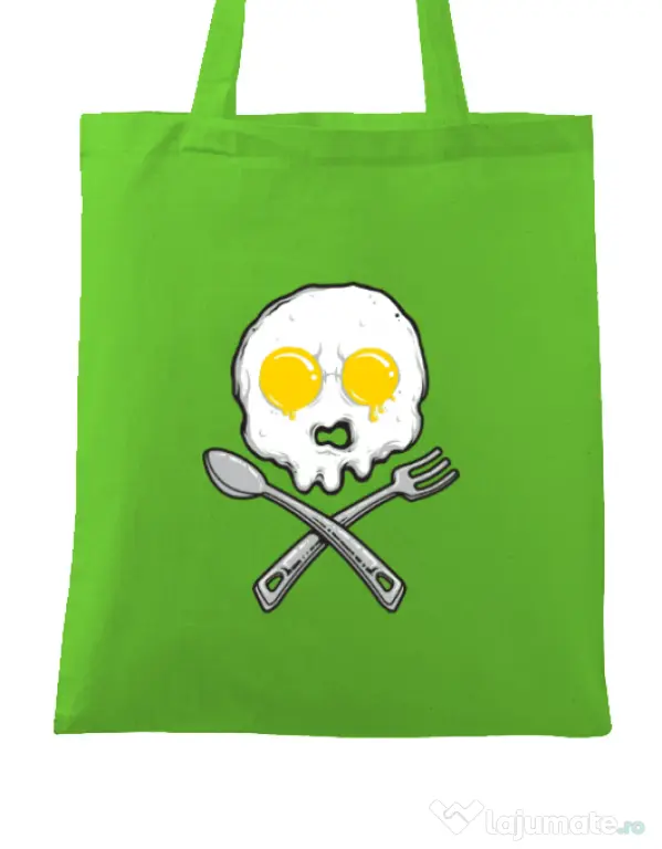 Sacosa din panza Eggskull Verde mar