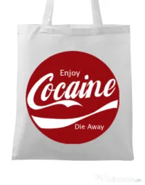Sacosa din panza Enjoy cocaine Alb