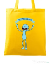 Sacosa din panza Existence is pain Galben