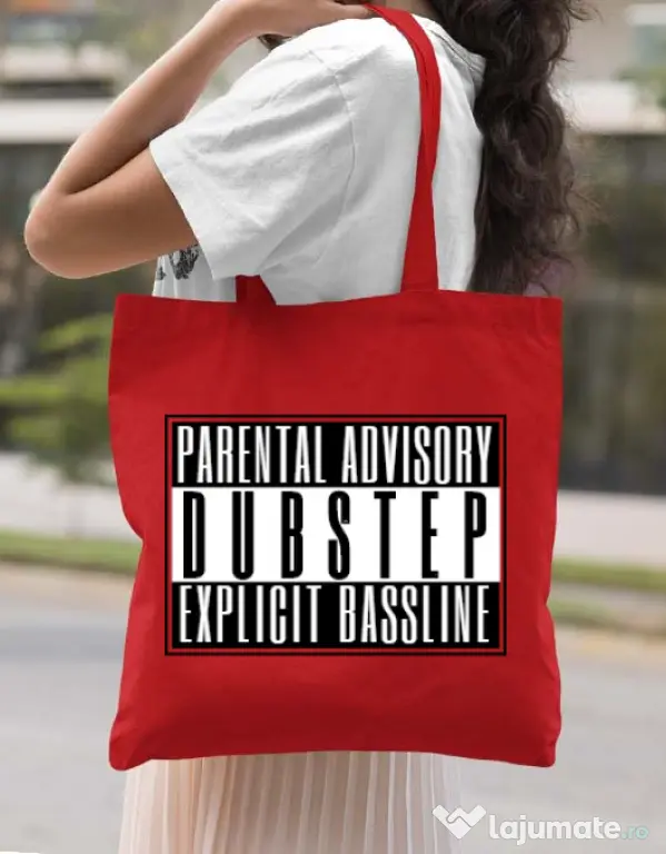 Sacosa din panza Explicit bassline Rosu