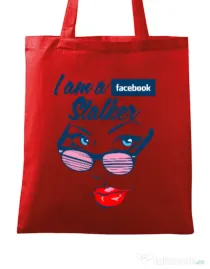 Sacosa din panza Facebook stalker Rosu