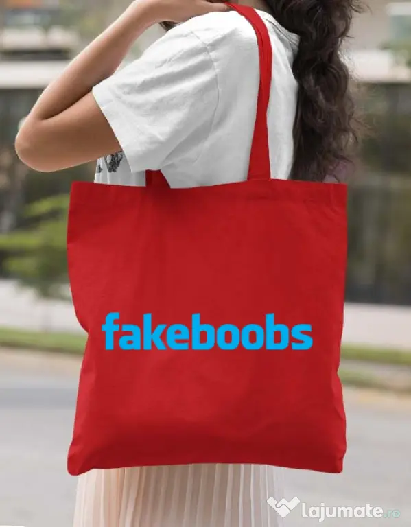 Sacosa din panza Fakeboobs Rosu