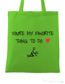 Sacosa din panza Favorite thing Verde mar