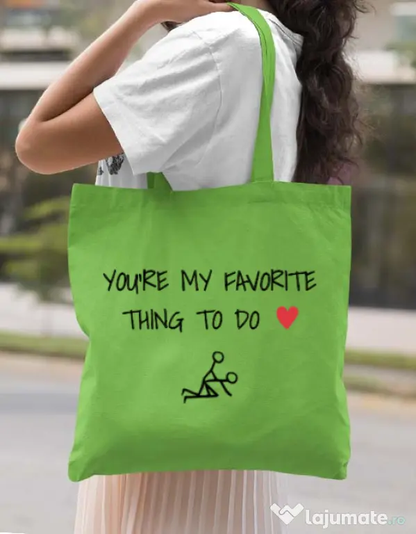 Sacosa din panza Favorite thing Verde mar