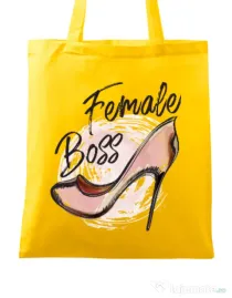 Sacosa din panza Female boss Galben