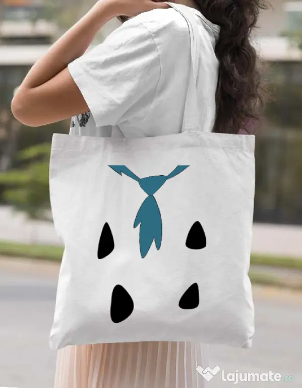 Sacosa din panza Flinstone costume Alb