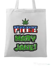 Sacosa din panza Free Mary Jane Alb