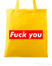 Sacosa din panza Fuck you Galben