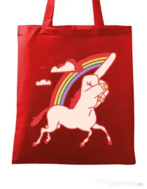 Sacosa din panza FUnicorn Rosu