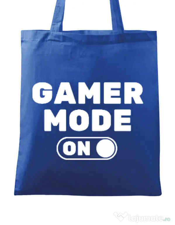 Sacosa din panza Gamer mode on Albastru regal