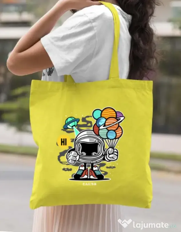 Sacosa din panza Gift From Outer Space Galben