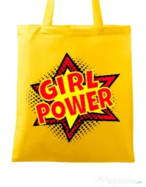 Sacosa din panza Girl power Galben