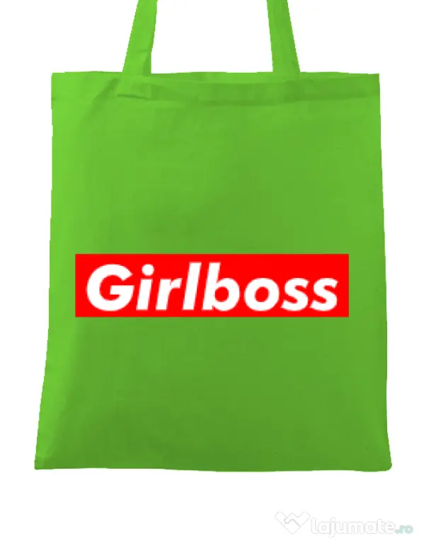 Sacosa din panza Girlboss Verde mar