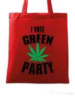 Sacosa din panza Green party Rosu