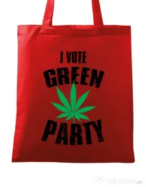 Sacosa din panza Green party Rosu