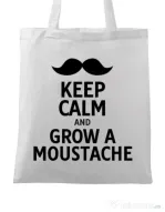 Sacosa din panza Grow a moustache Alb