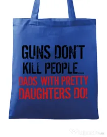 Sacosa din panza Guns dont kill Albastru regal