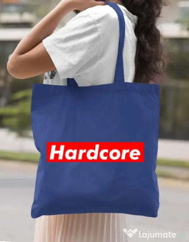 Sacosa din panza Hardcore Albastru regal