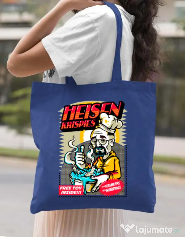 Sacosa din panza Heisen krispies Albastru regal