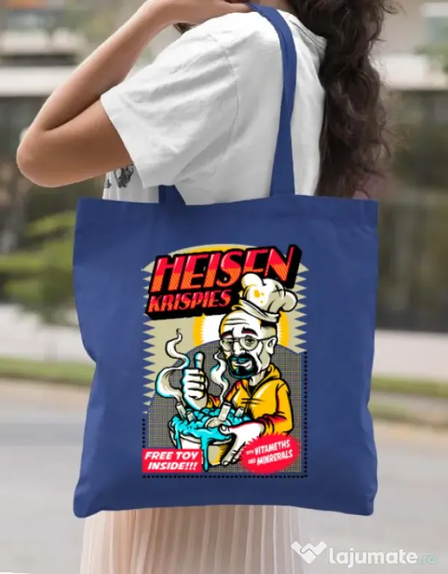 Sacosa din panza Heisen krispies Albastru regal