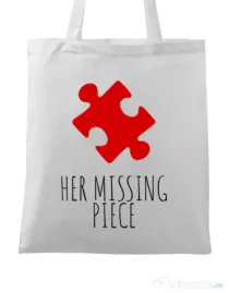 Sacosa din panza Her missing piece Alb