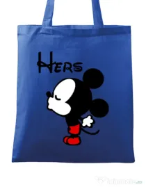 Sacosa din panza Hers Mickey Albastru regal