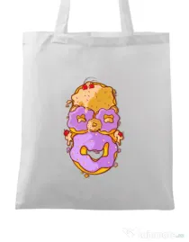 Sacosa din panza Homer Donut Alb