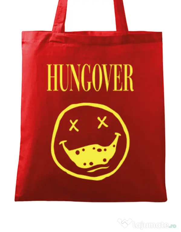 Sacosa din panza Hungover Rosu