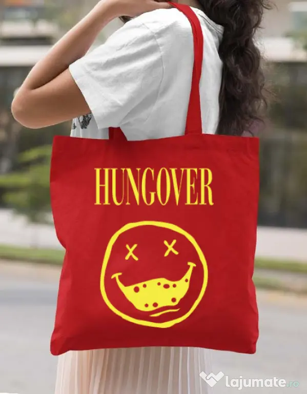 Sacosa din panza Hungover Rosu