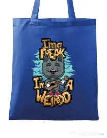 Sacosa din panza I am a freak Albastru regal