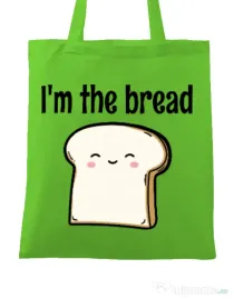 Sacosa din panza I am the bread Verde mar