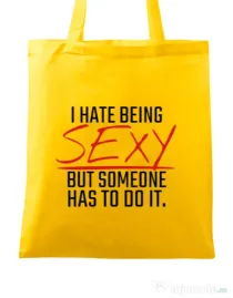 Sacosa din panza I hate being sexy Galben