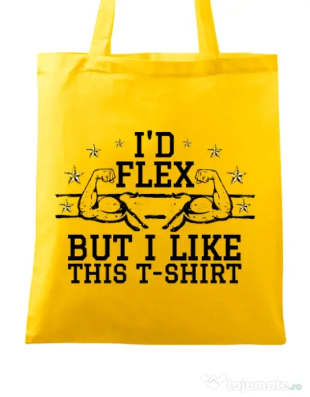 Sacosa din panza I like this tshirt Galben