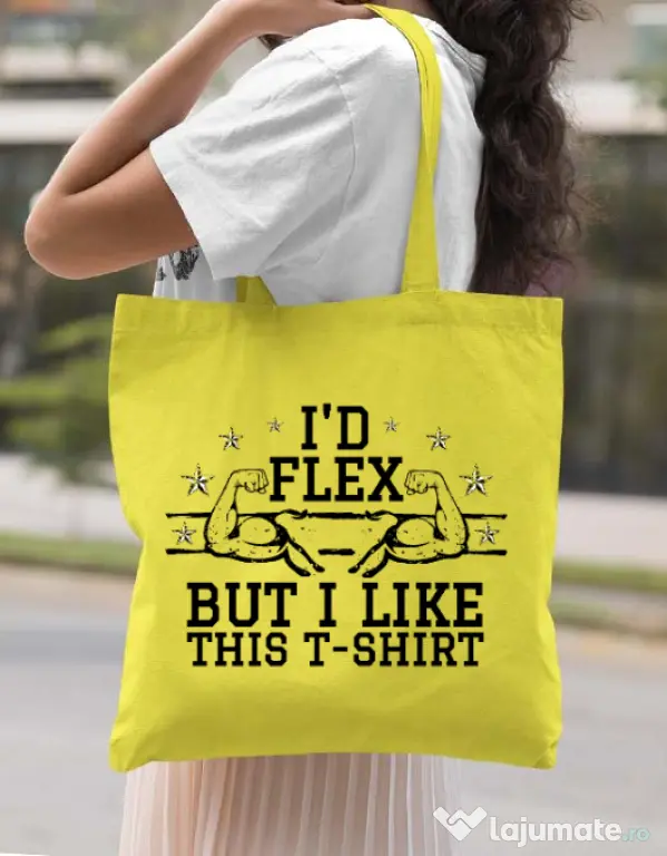 Sacosa din panza I like this tshirt Galben
