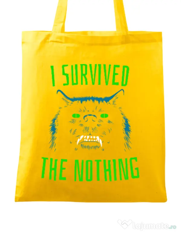 Sacosa din panza I survived Galben