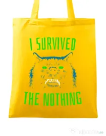 Sacosa din panza I survived Galben