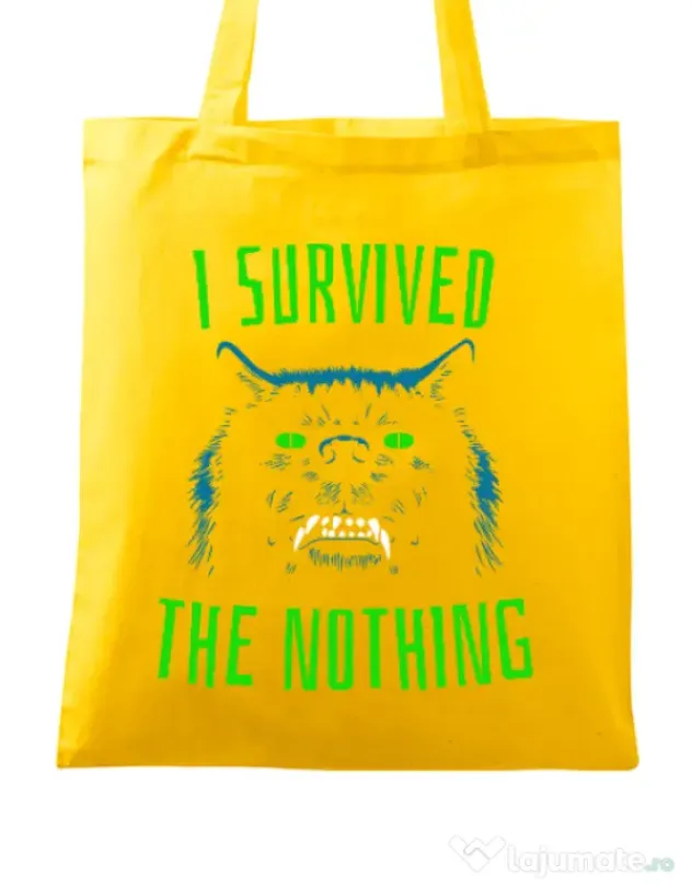 Sacosa din panza I survived Galben