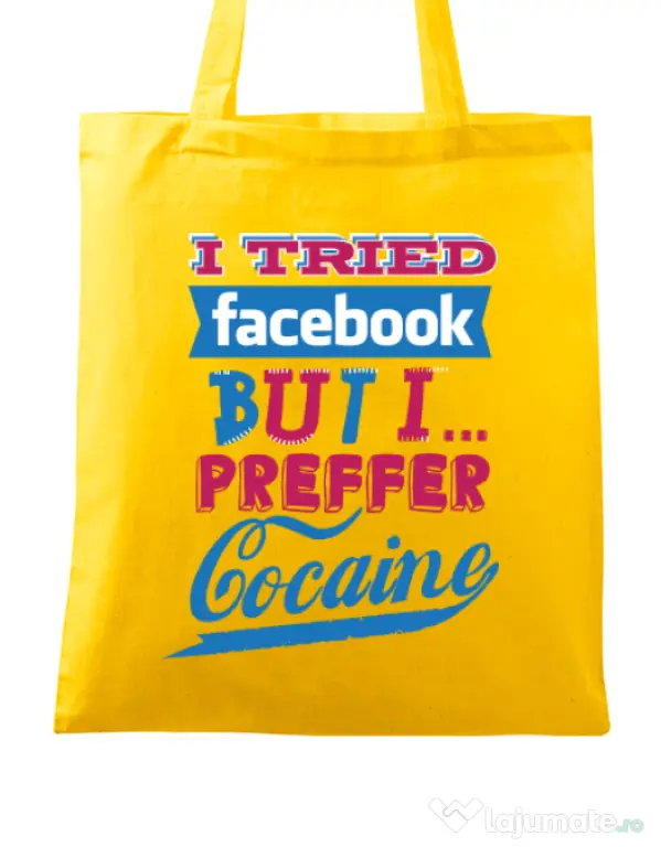 Sacosa din panza I tried Bacebook Galben