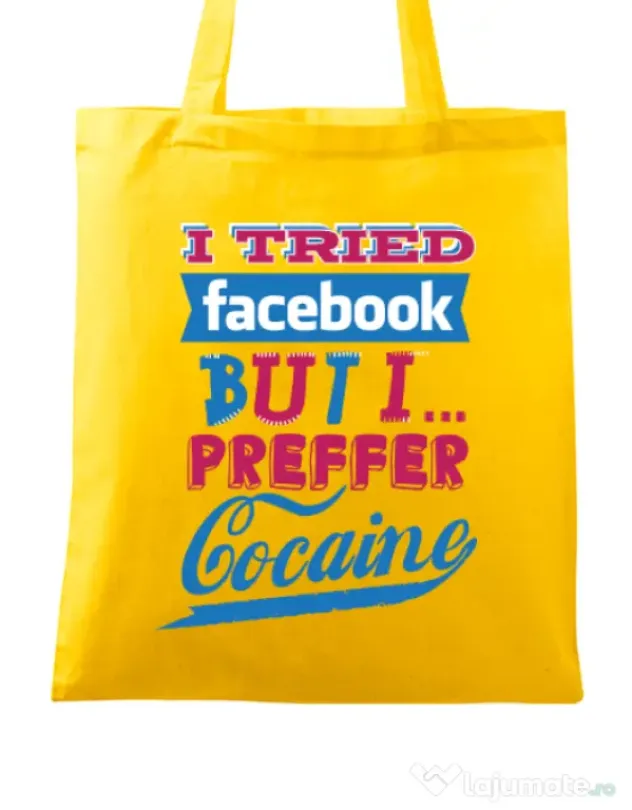 Sacosa din panza I tried Bacebook Galben