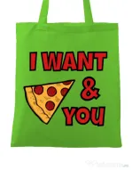 Sacosa din panza I want you Verde mar