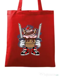 Sacosa din panza Ice Cream Ninja Rosu