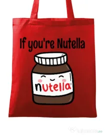 Sacosa din panza If you are nutella Rosu