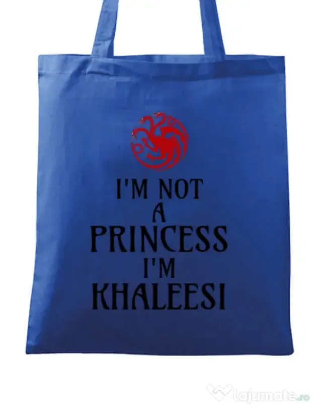Sacosa din panza I'm Khaleesi Albastru regal