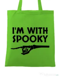 Sacosa din panza I'm with spooky Verde mar